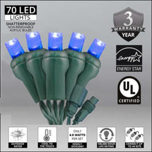 Load image into Gallery viewer, shaterproof UL certified blue 5mm blue LED christmas lights