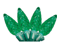 Load image into Gallery viewer, Green LED C6 faceted christmas lights 70 bulbs case of 24