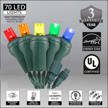 Load image into Gallery viewer, UL certified shaterproof 70 LED lights multicolor