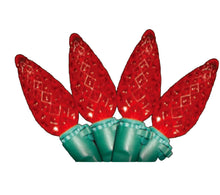 Load image into Gallery viewer, Red LED faceted C6 christmas light bulbs