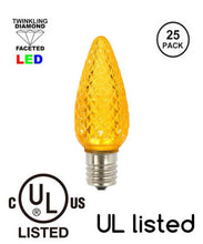 Load image into Gallery viewer, UL listed yellow faceted LED pack of 25