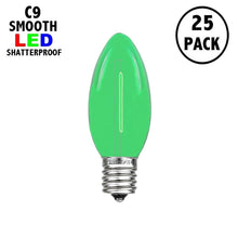 Load image into Gallery viewer, green C9 LED filament christmas bulbs shaterproof pack of 25