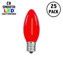 Load image into Gallery viewer, red c9 smooth LED shaterproof christmas bulbs pack of 25