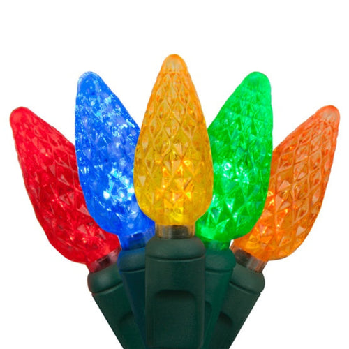Multicolor LED faceted C6 christmas light bulbs