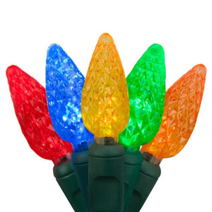 Multicolor LED faceted C6 christmas light bulbs