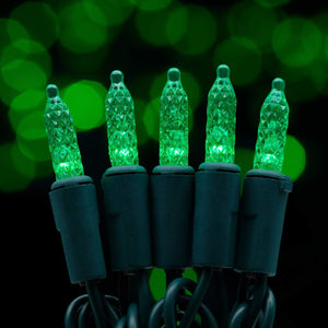 Green faceted M5 lit up christmas lights