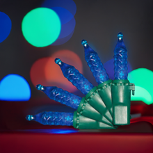 Load image into Gallery viewer, blue faceted M5 holiday christmas lights set
