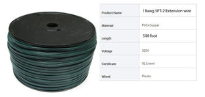 500 feet of SPT-2 Green Lamp Wire, 18 awg