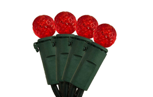 Red faceted G12 christmas lights