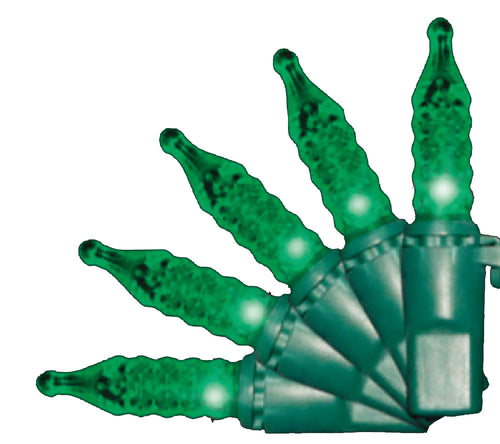 Green faceted M5 christmas lights