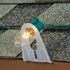Shingle Tabs, Christmas Light Clips for C7 & C9, Commercial Grade, Pack of 100