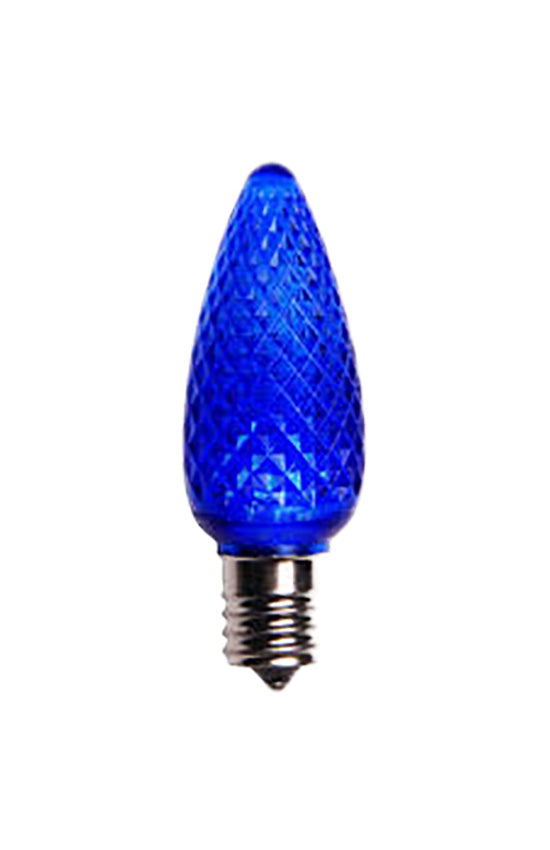 blue opticore faceted C9 LED replacement bulb