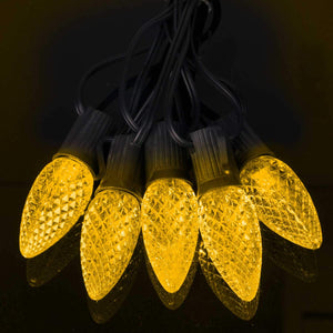yellow opticore faceted C9 replacement bulbs set
