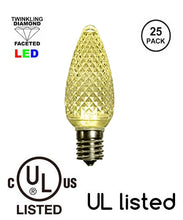 Load image into Gallery viewer, Pure White C9 LED 2900 kelvin  Replacement Bulbs Faceted LED Christmas Light Bulb Fits E17 Socket
