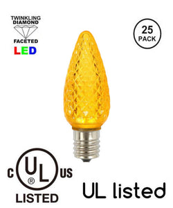 UL listed yellow faceted LED pack of 25