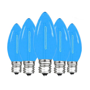 blue C9 LED filament christmas bulbs