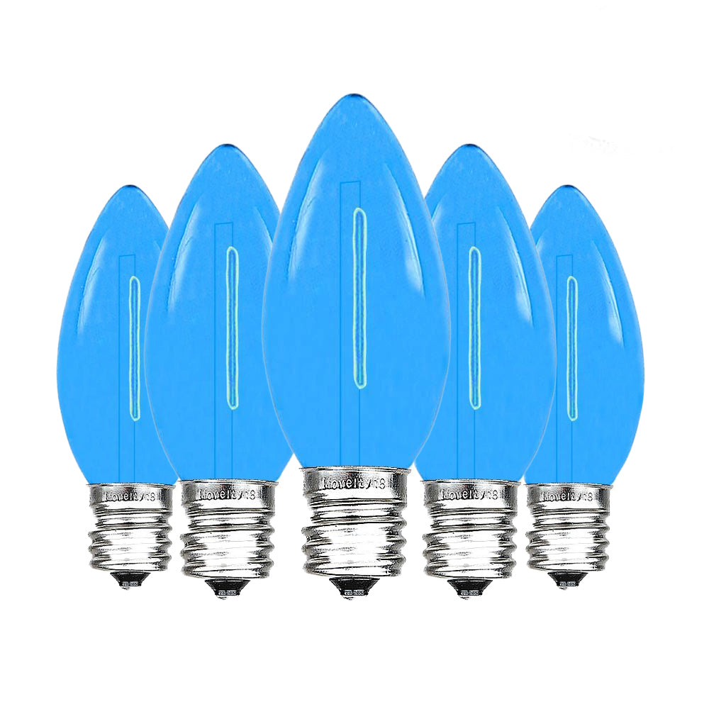 blue C9 LED filament christmas bulbs