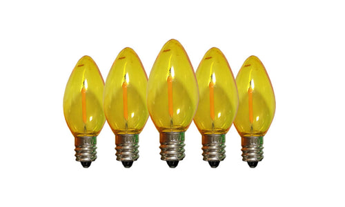 yellow C9 LED filament christmas bulbs