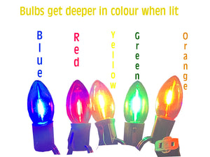 RED C9 LED Replacement Bulbs filament  LED Christmas Light Bulb Shatterproof Bulb Fits E17 Socket  Case 500
