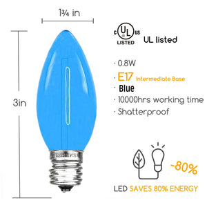 blue filament christmas bulb dimensions and energy percentage