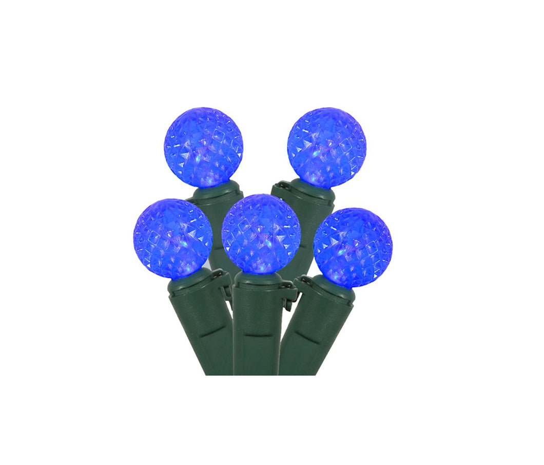 Blue faceted G12 christmas lights