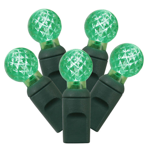 Green faceted G12 christmas lights