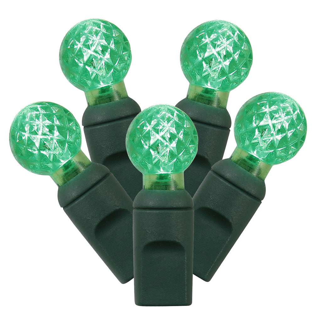 Green faceted G12 christmas lights