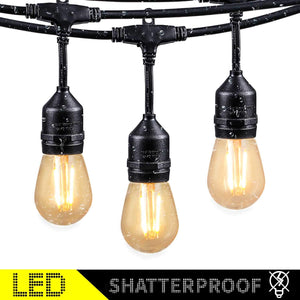 Outdoor Weatherproof UL 15 Lights E26 led Garden Patio String Light